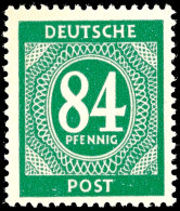 84 Pfennig Ziffernausgabe, Grün, Tadellos Postfrisch, Arge Farbgeprüft, Mi. 160.-, Katalog: 936d **84... - Other & Unclassified