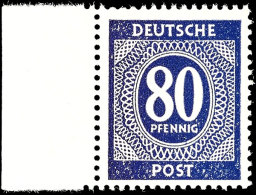 80 Pfg Ziffernausgabe, Fehlfarbe Schwärzlichviolettblau, Tadellos Postfrisch, Befund Bernhöft, Mi. 320.-... - Otros & Sin Clasificación