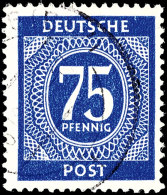 75 Pfennig Ziffernausgabe, Lebhaftlilaultramarin, Tadellos Gestempelt, Arge Farbgeprüft Und Gepr. Schlegel... - Autres & Non Classés