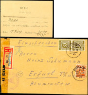 30 Pfg. Ziffer (2) Und 24 Pfg. Arbeiter Auf R-Brief Aus STUTTGART 15.7.47 Nach Erfurt Mit Amerikanischen... - Other & Unclassified