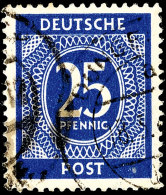 25 Pfennig Ziffernausgabe, Lebhaftlilaultramarin, Tadellos Gestempelt, Gepr. Arge Und Schlegel D. BPP, Mi. 220.-,... - Otros & Sin Clasificación