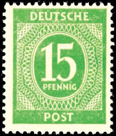 15 Pfg Ziffern In Fehlfarbe "hellgelbgrün", Tadellos Postfrisch, Fotobefund Hohmann, Mi. 700.- - Seltene... - Otros & Sin Clasificación