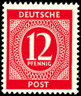 12 Pfennig Ziffernausgabe, Abart "auf Dickem Papier", Tadellos Postfrisch, Gepr. Schlegel BPP, Mi. 200.-, Katalog:... - Autres & Non Classés