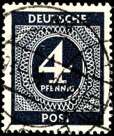 4 Pfennig Ziffernausgabe, Schwarzblau, Tadellos Gestempelt, Gepr. Arge Und Schlegel A. BPP, Mi. 100.-, Katalog:... - Autres & Non Classés