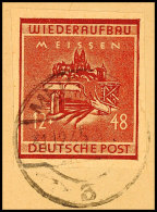 12+48 Pf. Ungezähnt Auf Tadellosem Briefstück, Mi. 150.-, Katalog: 38aB O12 48 Pf. Unperforated On... - Meissen