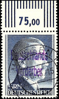 "Hitler" 5 RM In Enger Zähnung Mit Oberrand Und Gummi, Tadellos, Gepr. Zierer BPP, Mi. 600.-, Katalog: 24B... - Meissen