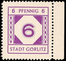 6 Pfg. Rotviolett Mit Geriffelter Gummierung, Postfrisches Randstück, Pracht, Mehrfach Signiert, U.a. Kunz... - Goerlitz