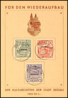 6 Bis 12 Pfg Spendenmarken, Aufdruck "Dessau", Geschnitten, Kpl. Auf Spendenkarte (dickes Papier), Katalog: I/III B... - Dessau