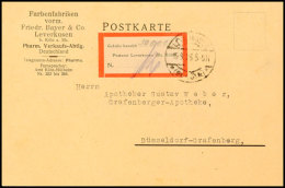 Leverkusen: 1923, Gebührenzettel "Gebühr Bezahlt" Mit Handschriftlicher Wertangabe "30.000,-" Auf... - Other & Unclassified