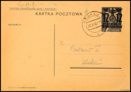 Ghetto Krakau: 1940, 12 Auf 15 Ganzsachenkarte GG Gebraucht Als Ortskarte Aus KRAKAU 30.8.40 An Das Postamt Mit... - Sonstige & Ohne Zuordnung