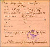 Zarzecze - Zwangsarbeiterlager Für Juden: 1939, Kennkarte Für Einen Insassen Mit Briefstempel... - Otros & Sin Clasificación