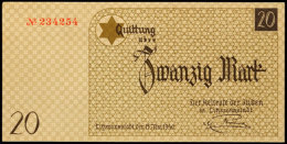 Ghetto Litzmannstadt: 1940, Drei Verschiedene Geldscheine Im Nennwert Von 50 Pfg., 1 M. Und 20 M., Gute Erhaltung ... - Other & Unclassified