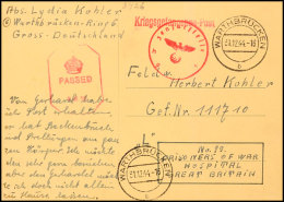 Kriegsgefangenenpost 1944, Dreiteilige Korrespondenz Ab Warthbrücken (Wartheland) 6.11., 20.11. Und 31.12.44... - Autres & Non Classés