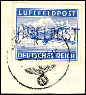 Insel Leros, Zulassungsmarke Durchstochen, Aufdruck In Type I, Gestempelt "FELDPOST B -- 28.3.45" Auf... - Other & Unclassified