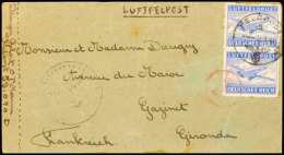 1944, Franzosen In Der Organisation Todt, Luftfeldpostbrief Mit Paar Der Luftpost-Zulassungsmarke Durchstochen Mit... - Otros & Sin Clasificación