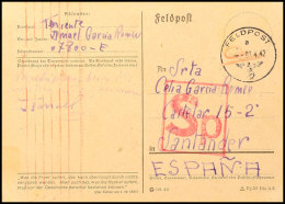 1942, Spanier In Der Wehrmacht, Karte Mit Normstempel "a 7.4.42" Und Großem Leitstempel "Sp" In Rot Sowie... - Sonstige & Ohne Zuordnung
