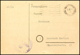 1944, Funknachrichtenkarte "La Rochelle", Gebraucht Mit Amtiertem Maschinenstempel Vom 11.12.44 Und Briefstempel... - Other & Unclassified