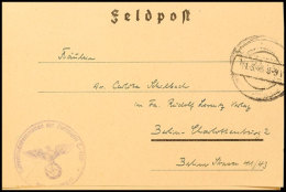 1943, V-Waffen, Briefstempel "Flakversuchskommando Der Luftwaffe L-Flak", Klar Auf Feldpost-Kartenbrief Mit... - Otros & Sin Clasificación