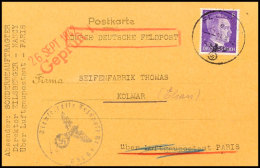 1942, 6 Pfg. Hitler Mit Feldpost-Normstempel "e 23.9." Auf Postkarte "Durch Deutsche Feldpost" Vom... - Sonstige & Ohne Zuordnung