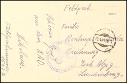 1941, Luxemburger In Der Wehrmacht, Feldpost-AK Mit Aptiertem Stempel Vom 10.4. Mit Briefstempel Und Absender Mit... - Autres & Non Classés