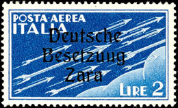 2 Lire Flugpost, Aufdruckfehler XIII "uug", Tadellos Ungebraucht, Fotobefund Brunel VP (2016): "Die Erhaltung Ist... - Deutsche Bes.: Zara