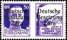 50 Cent Violett, Artillerie, Aufdruck In Type IV, Tadellos Postfrisch, Fotokurzbefund Brunel VP (2015): "Die... - German Occ.: Zara