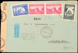 Buntfrankatur Aus 3 Din.(2), 4 Din. Und 16 Din. Auf Portogerechtem Luftpost-Auslands-R-Brief Der 3.Gewichtsstufe... - Other & Unclassified