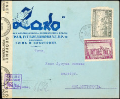 2 Din Und 7 Din. Klöster Als Portogerechte MiF Auf R-Zensurbrief Von Beograd 1 /2.5.44 Nach Kosovska Mitrovica... - Autres & Non Classés