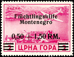 0,15 + 0,85 RM Auf 3 Din. Bis 0,50 + 1,50 RM Auf 2 L. Flüchtlingshilfe 1944, Tadellos Postfrisch, Auflage Ca.... - German Occ.: Montenegro