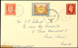 6 + 24 Pf Mit Feldpoststempel Vom 23.3.43 Und Zusatzfrankatur 1 D Wappenausgabe Von Jersey Und 1 1/2 D Georg VI Mit... - Other & Unclassified