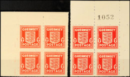 1d Rot, Eckrandviererblock Auf Dünnem Und Dicken Papier, Katalog: 2a **1d Red, Corner Margin Block Of Four... - Autres & Non Classés