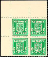 1/2 D Eckrandviererblock In Der Farbe Blaugrün, Katalog: 1a **1 / 2 D Corner Margin Block Of Four In The... - Otros & Sin Clasificación