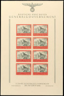 10+10 Zl. Krakauer Burg, Postfrischer Kleinbogen (Formnummer 3), Rs. Min. Farbspuren, Katalog: 125U/3 **10 10... - Autres & Non Classés