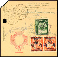 4 Auf 5 Gr. (2) Und 12 Gr. Freimarke Poststellen II-Stempel Rückseitig Auf Einer Zahlungsanweisung über... - Other & Unclassified