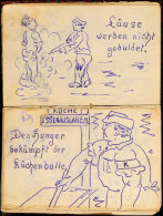 Kriegsgefangenen-Tagebuch "P.W. Lager Cherbourg" 1945/46, Mit Zahllosen Skizzen Und Grundriss Des Lagers Sowie... - Sonstige & Ohne Zuordnung