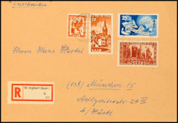 15 Fr. Volkshilfe 1950 Mit Portogerechter Zufrankatur Auf R-Brief Von ST.INGBERT 11.11.50 Nach München Mit... - Otros & Sin Clasificación