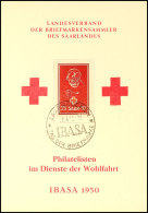 15 Fr. Rotes Kreuz Auf Sonderkarte Mit ESST SAARBRÜCKEN IBASA 28.4.50, Pracht, Als Briefstück Signiert... - Otros & Sin Clasificación