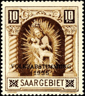 10. Fr. Volksabstimmung 1934, Plattenfehler II "weißer Strich Durch Innenfeld Der 0 Der Wertangabe 10",... - Otros & Sin Clasificación