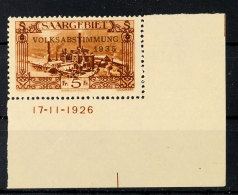 5 Fr. Volksabstimmung 1935, Rechtes Unteres Eckrandstück Mit Druckdatum "17-11-1926", Postfrisch,... - Autres & Non Classés