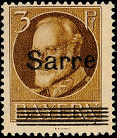 3 Pf.. Bayern-Sarre, Postfrisch, Sign. Dr.Dub, Gepr. Burger BPP, Mi. 280,-., Katalog: B31 **3 Pf. . Bavaria... - Otros & Sin Clasificación