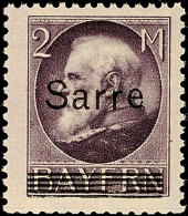 2 Mk. Bayern-Sarre, Postfrisch, Sign. Borek, Gepr. Burger BPP, Mi. 160,-., Katalog: 28b **2 Mk. Bavaria Sarre,... - Otros & Sin Clasificación