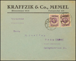2x 3 Cent. Auf 40 M, Mehrfachfrankatur Auf Drucksache Der Fa. Kraffzik Mit Stempel Klaipéda 23.5.23 Nach... - Memel (Klaipeda) 1923