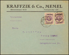 2x 3 Cent. Auf 40 M, Mehrfachfrankatur Auf Drucksache Der Fa. Kraffzik Mit Stempel Klaipéda 23.5.23 Nach... - Memelgebiet 1923