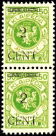 2 C. Auf 50 M., Senkrechtes Typenpaar 3, Postfrisch, Geprüft Huylmans BPP, Katalog: 177S3 **2 C. On 50 M.,... - Memel (Klaipeda) 1923