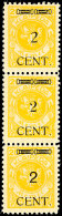 2 C. Auf 20 Mark, Senkrechter Dreier-Streifen Type II+III+IV, Postfrisch, Geprüft Huylmans BPP, Katalog:... - Memel (Klaïpeda) 1923