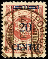 20 C Auf 500 Mark In Type BIV Tadellos Gestempelt, Gepr. Klein VP, Mi. 200.-, Katalog: 171BIV O20 C On 500 Mark... - Memelgebiet 1923