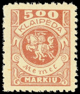 10-1000 M. Wappenreiter Kpl. Postfrisch, Teils Geprüft, Mi. 230,-, Katalog: 141/50 **10-1000 M. Crests... - Memel (Klaipeda) 1923