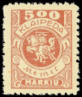 10-1000 M. Wappenreiter Kpl. Postfrisch, Teils Geprüft, Mi. 230,-, Katalog: 141/50 **10-1000 M. Crests... - Klaipeda 1923