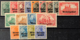 5 Pf. - 2,50 M. Aufdruckausgabe, 17 Werte Kpl., Postfrisch, Katalog: 1/17 **5 Pf. - 2, 50 M. Overprint Issue,... - Memel (Klaipeda) 1923