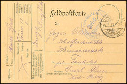 1917, Feldpostkarte Mit Aufgabestempel "DANZIG-LANGFUHR C 26.3.17" Nebst Viol. Briefstempel "WESTPREUSSISCHE... - Autres & Non Classés